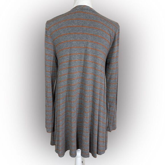 Matilda Jane Windsong Top M Gray Orange Striped Boho Tunic Casual Shirt - Picture 2 of 8